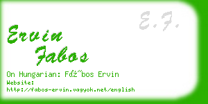 ervin fabos business card